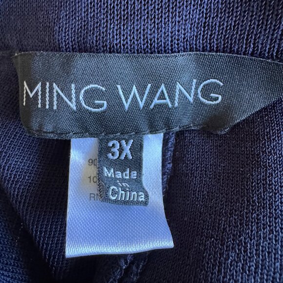 Ming Wang 3X Knit Pant Indigo Blue Pull On Comfort Straight Leg Basic Cut NWT - Picture 3 of 14